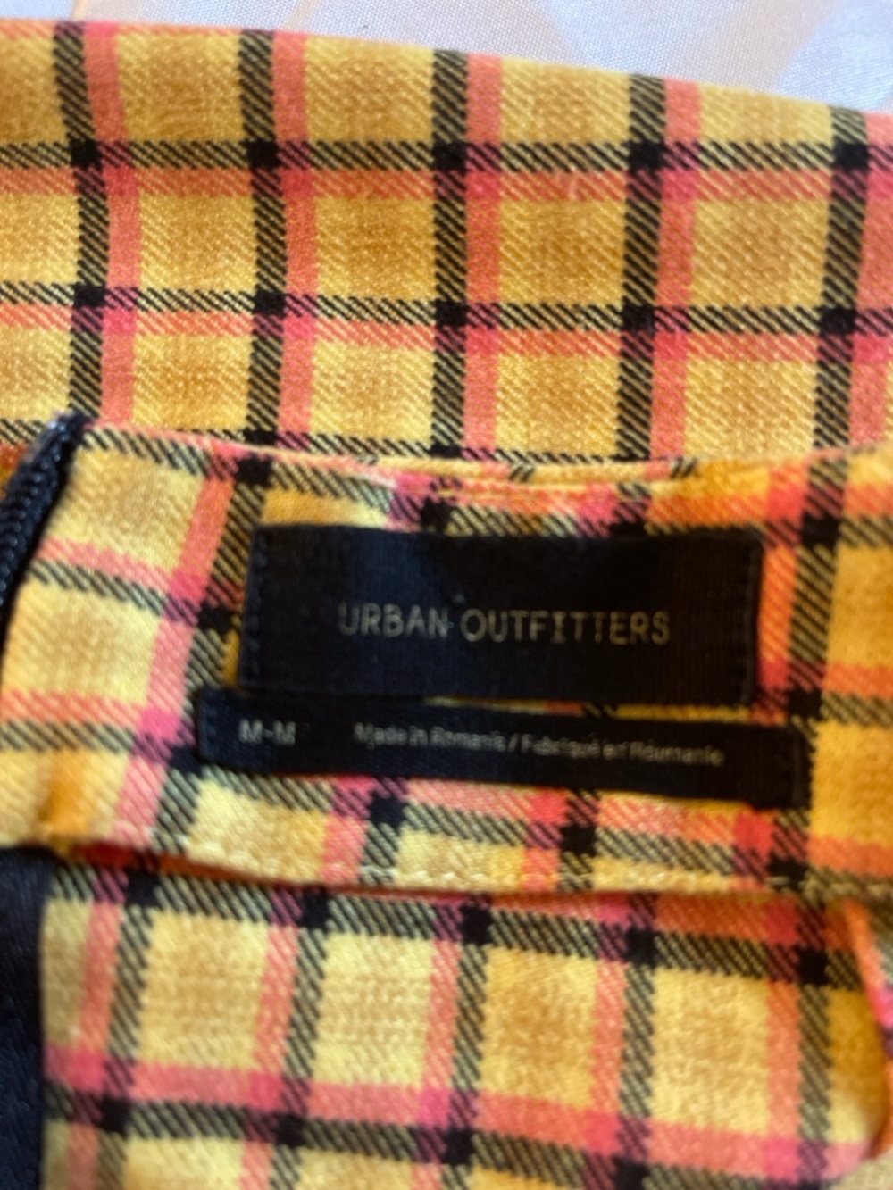 Urban Outfitters Yellow Plaid Mini Skirt Women’s A-Line Y2K Preppy Size M - Picture 8 of 12